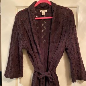 KENAR lightweight, belted sweater